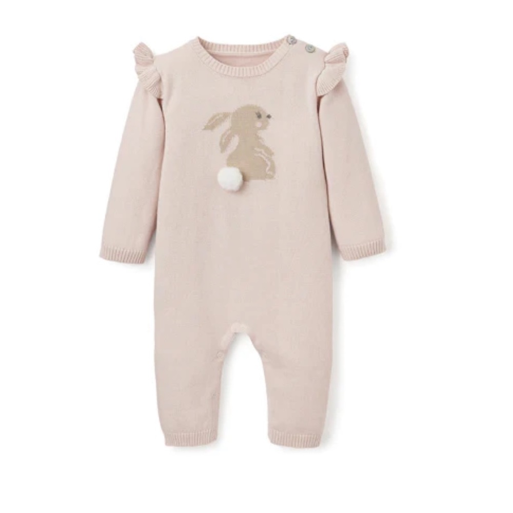 Elegant Baby Bunny Knit Jumpsuit